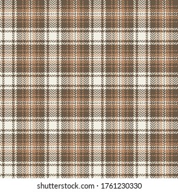 Brown plaid pattern vector. Herringbone tweed tartan plaid for dress, coat, skirt, jacket, or other modern autumn winter tweed fashion textile print. Small checks.