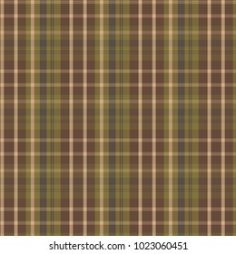 Brown plaid pattern vector illustration.