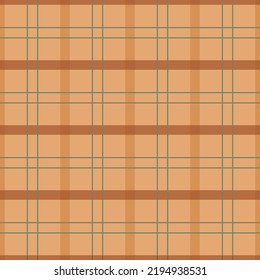 Brown plaid in a retro style. Seamless pattern for kitchen textiles. Vector illustration.