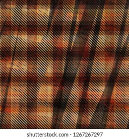 Brown plaid seamless texture with diagonal stripes. Abstract vector background for web page, banners backdrop, fabric, home decor, wrapping