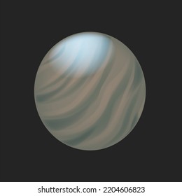 brown planet with black background vector illustration