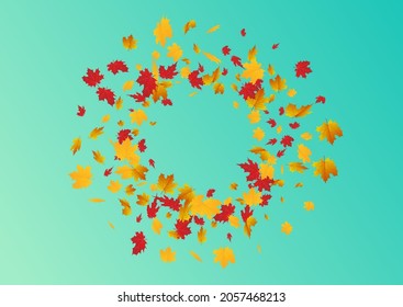 Brown Plant Vector Blue Background. Forest Foliage Illustration. Golden Seasonal Floral Template. Design Design.