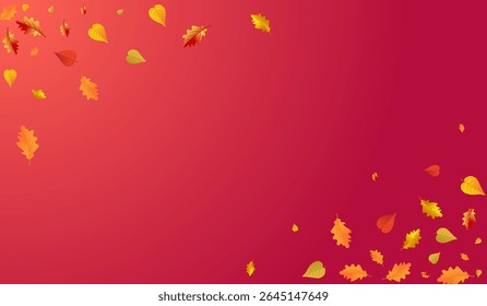 Brown Plant Vector Red Background. Realistic Foliage Design. Ocher Ground Floral Frame. Wallpaper Texture.