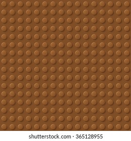 Brown plastic construction plate. Perfect vector background of closeup gloss plastic construction block.