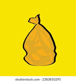 brown plastic trash bag isolated vector