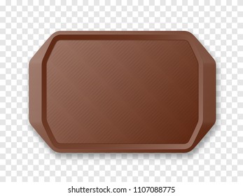 Brown Plastic Tray Salver isolated. Vector illustration. 