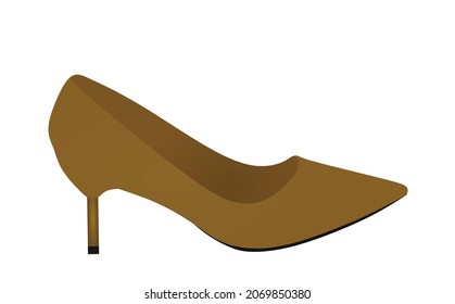 Brown platform shoe. vector illustration