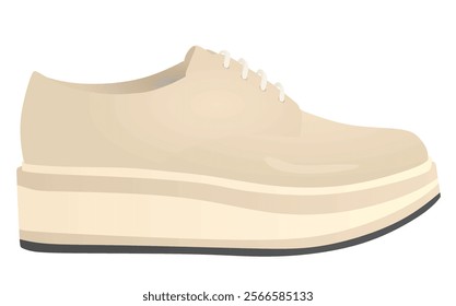 Brown platform shoe. vector illustration