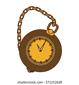 brown pocket watch icon image, vector illustration image
