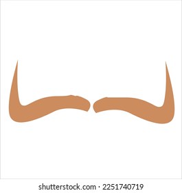 Brown pointed bull horn vector design