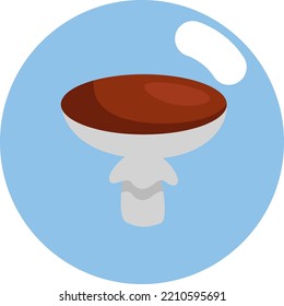 Brown poisonous mushroom, illustration, vector on white background.
