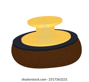 Brown polish sponge. vector illustration