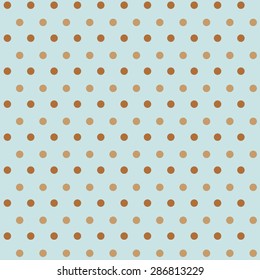 Brown polka dots on green mint background.