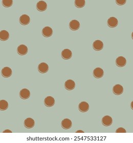 Brown polka dots, seamless pattern. vector illustration for wrapping paper, fabric, card.