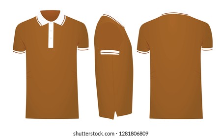 Brown polo t shirt. vector illustration