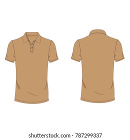 Brown polo T-shirt template using for fashion cloth design and assessorie for designer to make mock up or blue print in copany.

