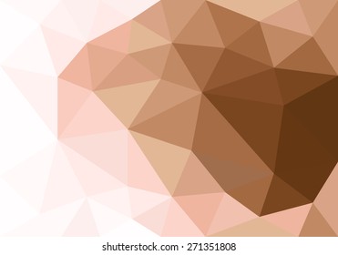 Brown polygon background gradient color triangle geometric pattern with dimension layer paper for text and background artwork design , vector