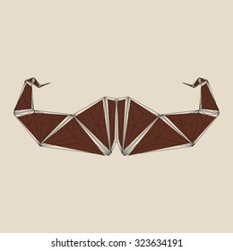 Brown polygon mustache. Vector illustration.