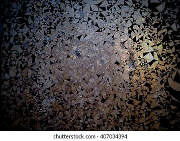 Brown polygon on black background