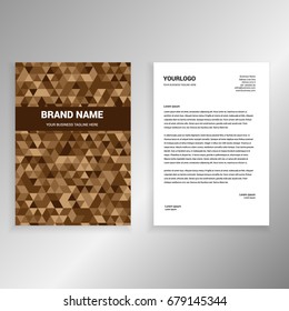 Brown polygonal coffee color elegant letterhead design template