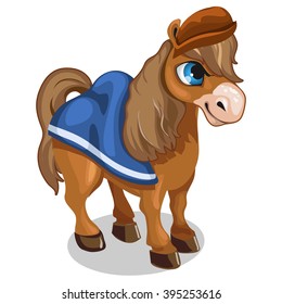 Brown pony from fairy tales. Vector illustration.