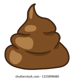Brown poop. Isolated vector illustration on a white background.