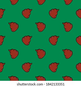 Brown poop ,seamless pattern on dark green background.