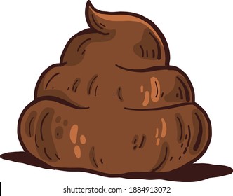 Poop marrón, ilustración, vector sobre fondo blanco