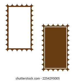 brown postage stamp frame. Vector illustration.