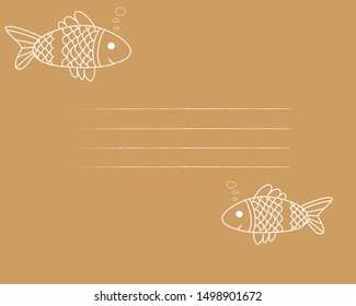 brown postcards "Fish". Individual style