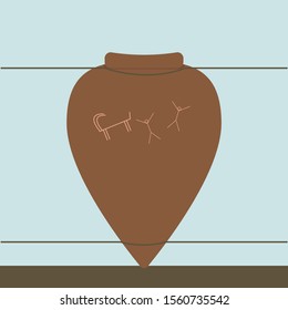 Pozo marrón, ilustración, vector sobre fondo blanco.