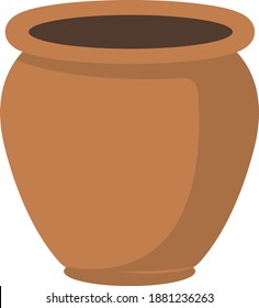 Brown pot ,illustration, vector on white background.