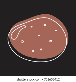 Brown potato doodle icon vector illustration for design and web isolated on black background. Potato vector object for labels logos and advertising