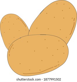 Batata marrom, ilustração, vetor sobre fundo branco