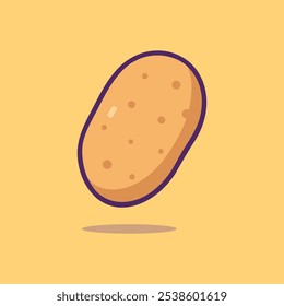 Ilustração de ícone de vetor de batata marrom.