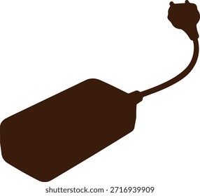 Brauner Netzadapter mit Kabel und Stecker Silhouette Strom