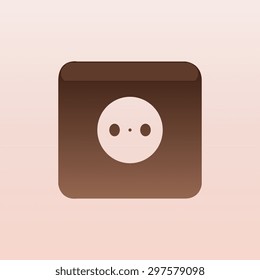 Brown power plug (power outlet, electric outlet)