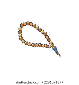 brown prayer beads icon Ramadan and Islamic Eid