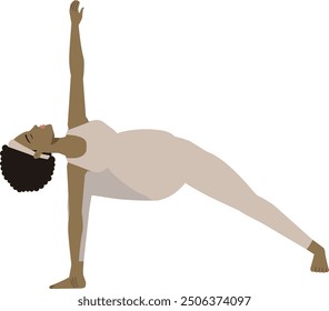 Brown pregnant woman yoga pose