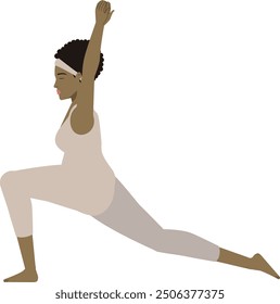 Brown pregnant woman  yoga pose