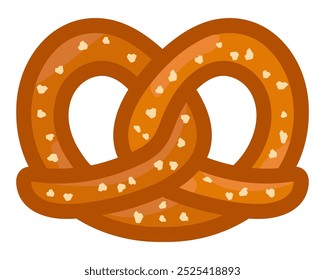 Braune Brezel mit Salzgrafik. Brotknoten-Symbol. Brezel-Logo.