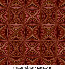 Brown psychedelic abstract seamless striped vortex pattern background design - vector graphic with curved rays