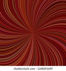 Brown psychedelic abstract swirl background - vector graphic from curved striped rays