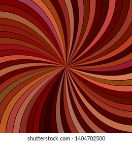 Brown psychedelic abstract swirl stripe background - vector curved ray burst graphic design