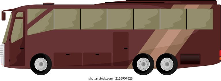 brown public bus vector illustration