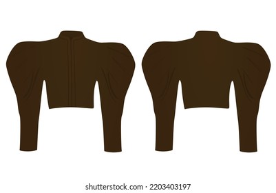 Brauner Puffsärmel Pullover. Vektorgrafik