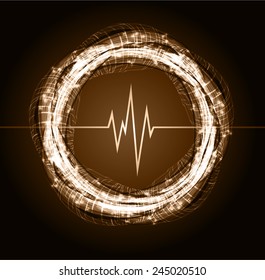 brown pulse Light Abstract Technology background for computer graphic website and internet.