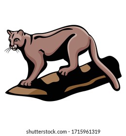 brown puma Leopard Animal Cartoon Character Template icon