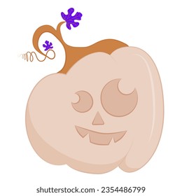 Brown Pumpkin for Halloween. Vector illustration.