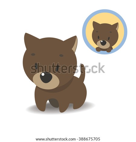Brown Puppy Cartoon Vector